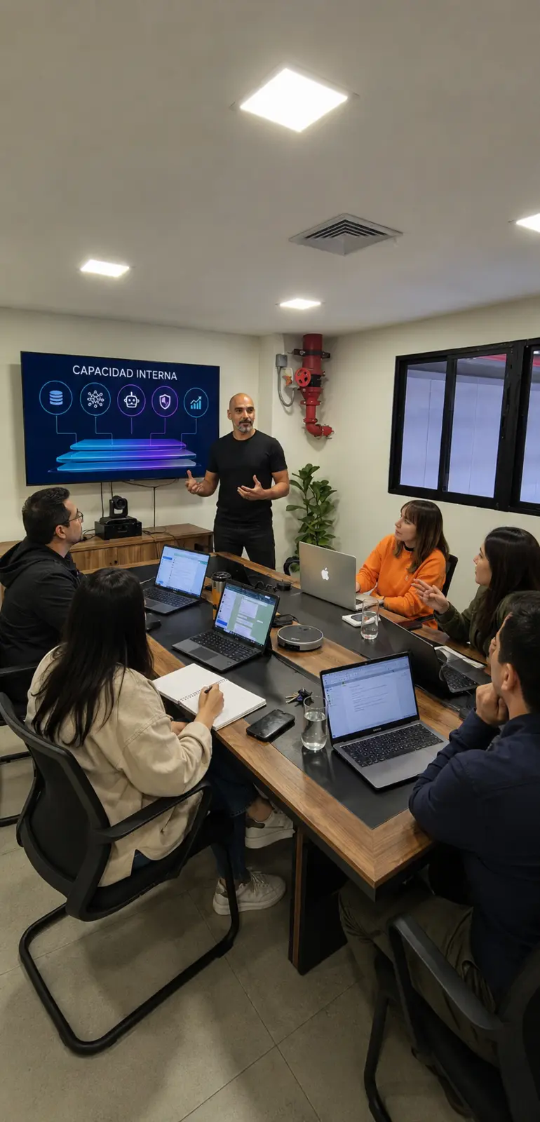 Sesión de capacitación sobre capacidad interna con inteligencia artificial